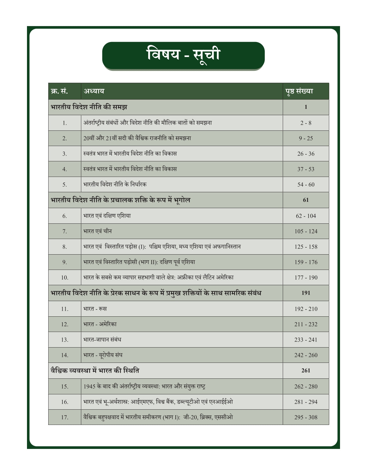 International Relations Book (Hindi) Advance Foundation