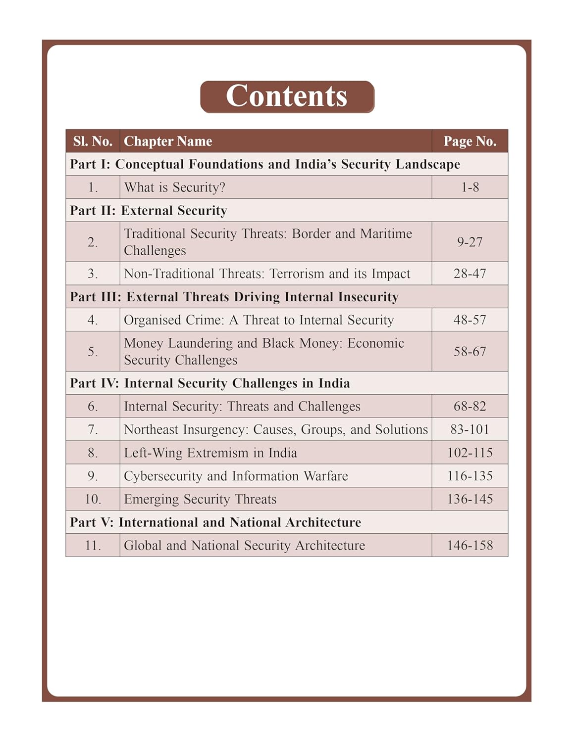 Internal Security Book (English) Advance Foundation