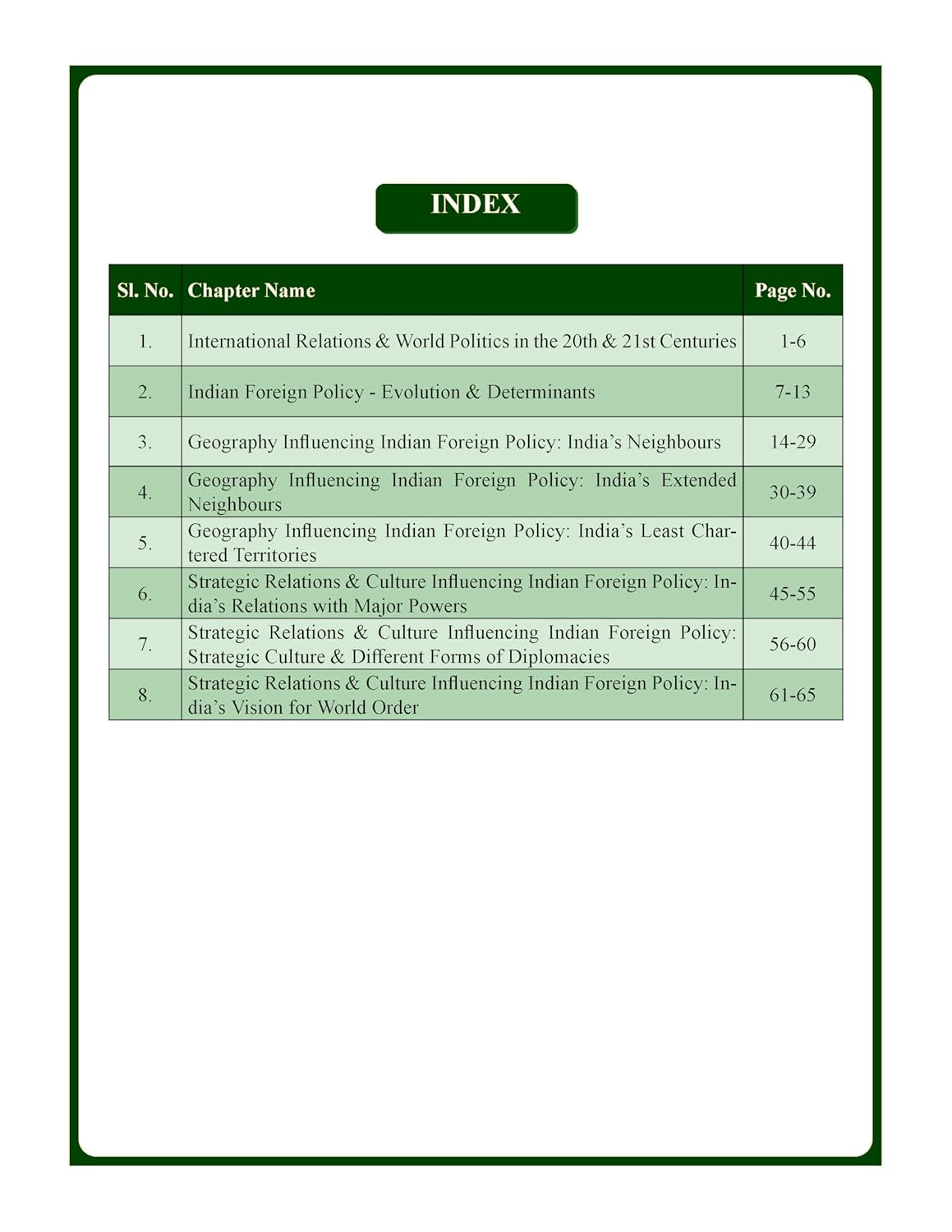 International Relations (English) Basic Foundation Book