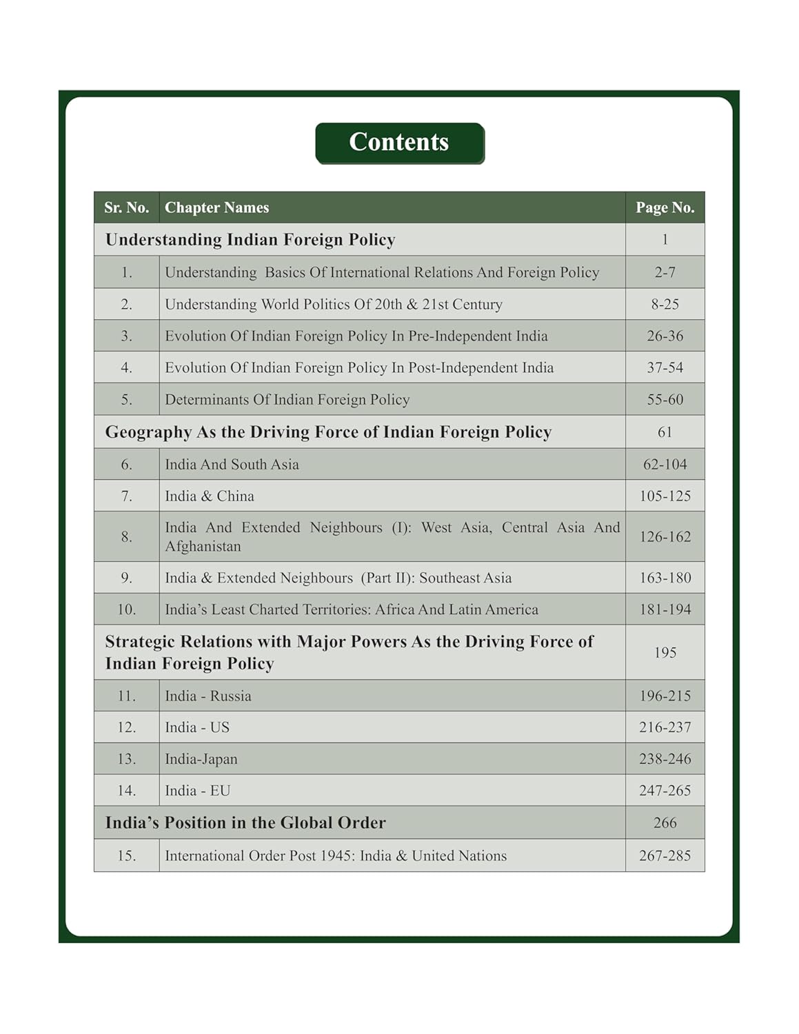International Relations Book (English) Advance Foundation