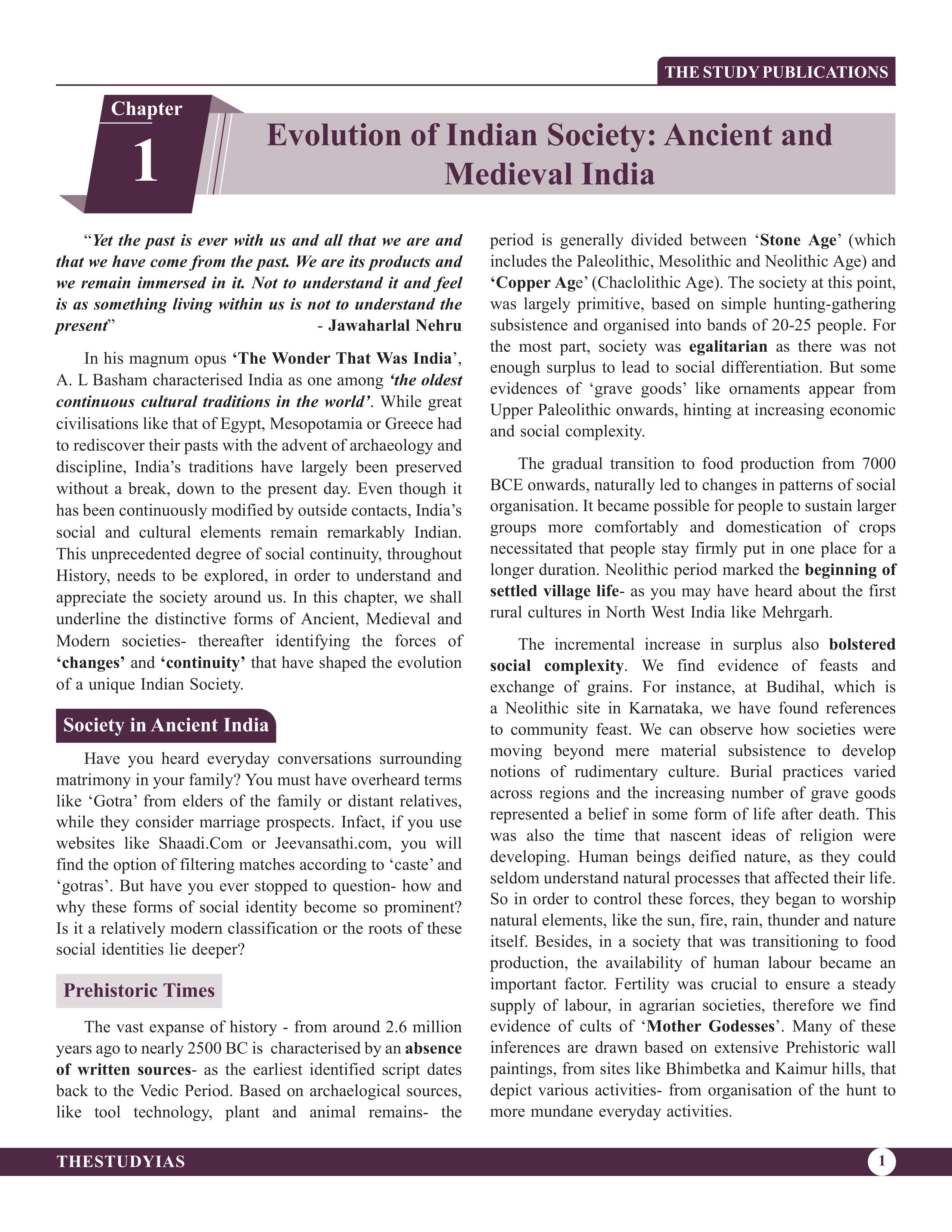 Indian Society (English) Basic Foundation Book