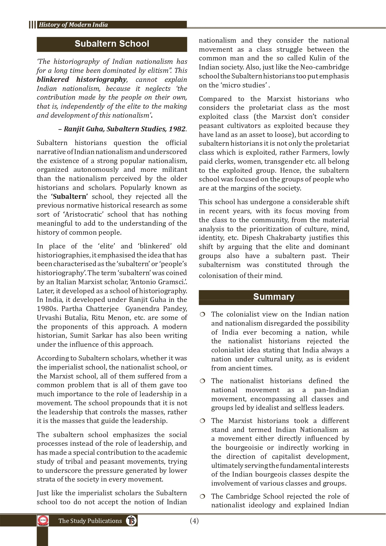 Modern India (English) Optional Book